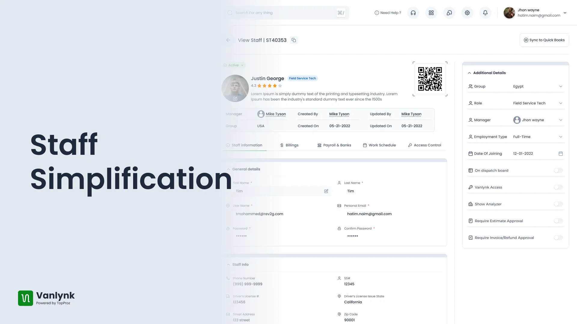 Vanlynk | Staff Simplification